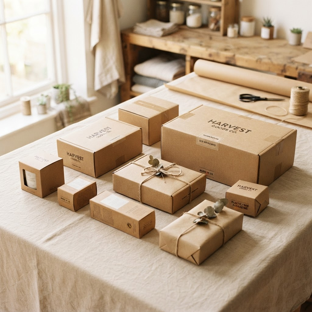 Kraft-paper product packaging boxes